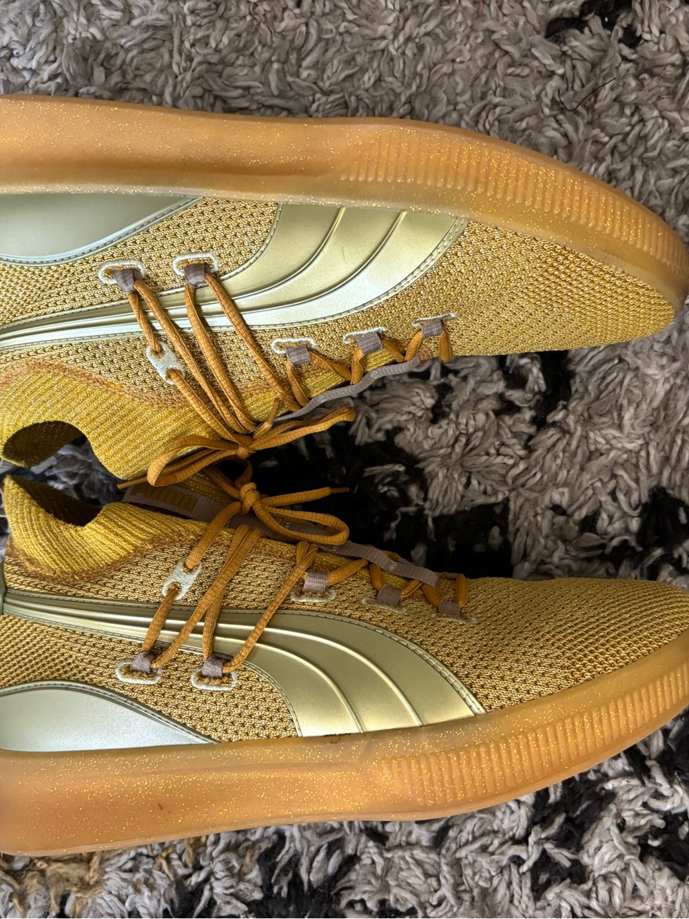 Men’s Golden Knit Athletic Sneakers - Mustard Yellow